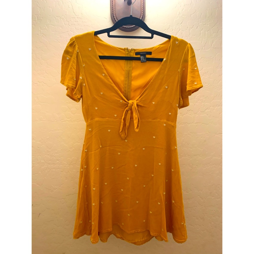 Yellow tie front dress